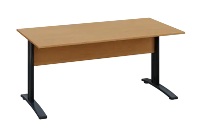 EPK 18 - 16 stůl kancelářský, kovová podnož černá, deska 18 mm, široký 1600 mm, buk Royal